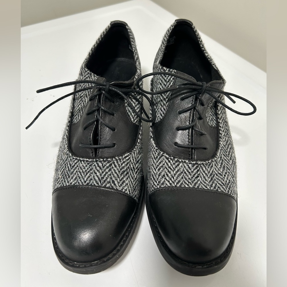 Timberland Harris Tweed Oxford Shoes Black Gray Size 10 - Picture 3 of 15
